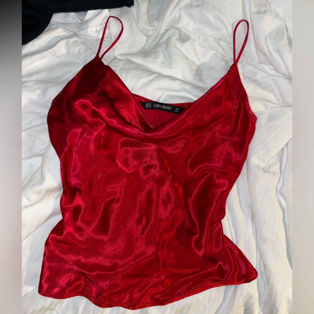 Vintage Zara satin cowl neck spaghetti strap top